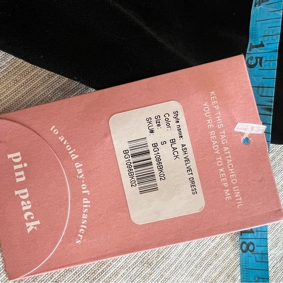 Birdy grey Ash velvet dress Ladies size small Black classic stretch gown - Picture 8 of 9